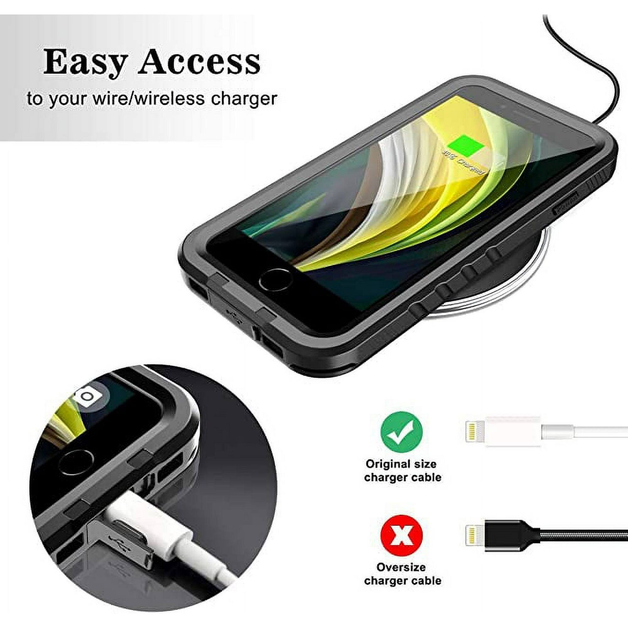 Easy Access to your wire/wireless charger
Original size charger cable
Oversize charger cable