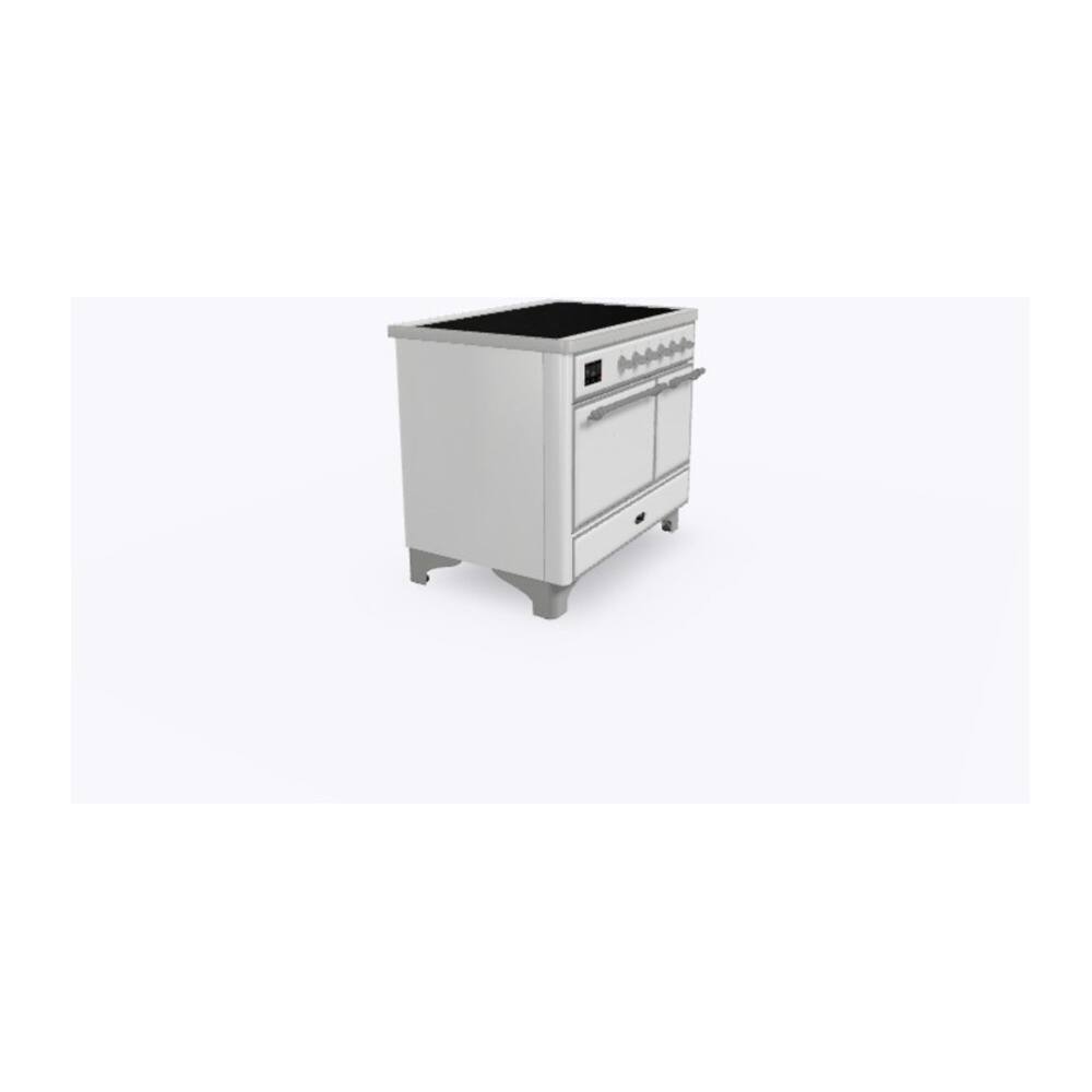 Alt View 6. ILVE - ILVE Majestic II 40 inch Induction Range with 6 Elements (White, Chrome Trim) - White.
