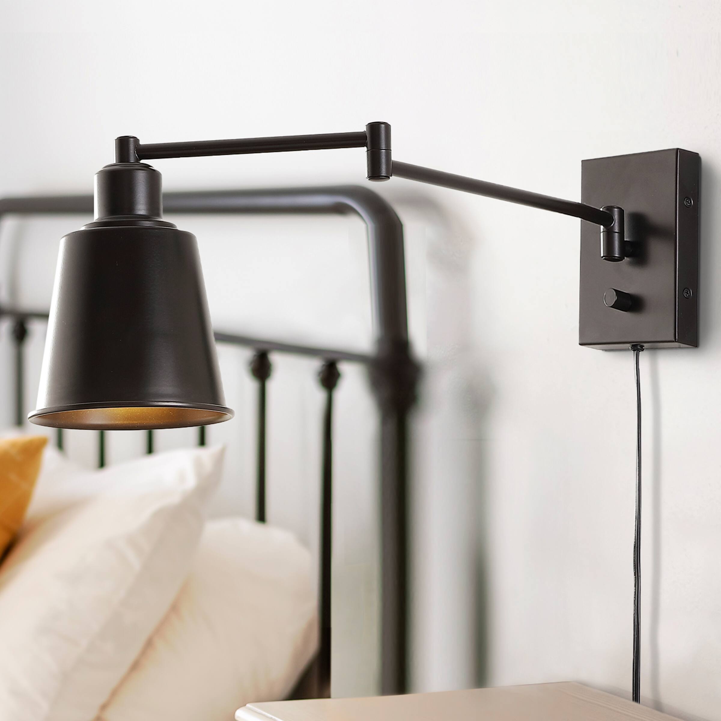 Alt View 7. Jonathan Y - Cary 5.75" Iron Contemporary Swing Arm LED Wall Sconce, Oil Rubbed Bronze - Oil Rubbed Bronze.