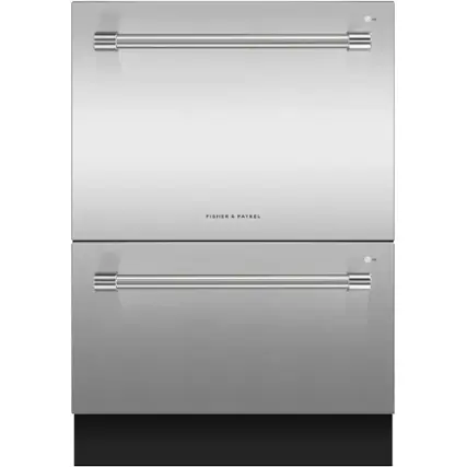 Front. Fisher & Paykel - 24" Front Control Built-In Dishwasher - Stainless steel.