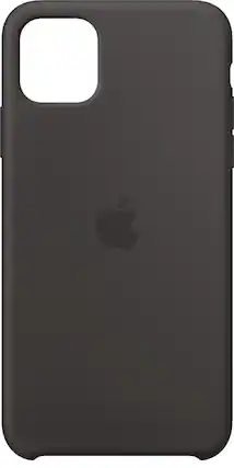 Front. Apple - iPhone 11 Pro Max Silicone Case - Black.