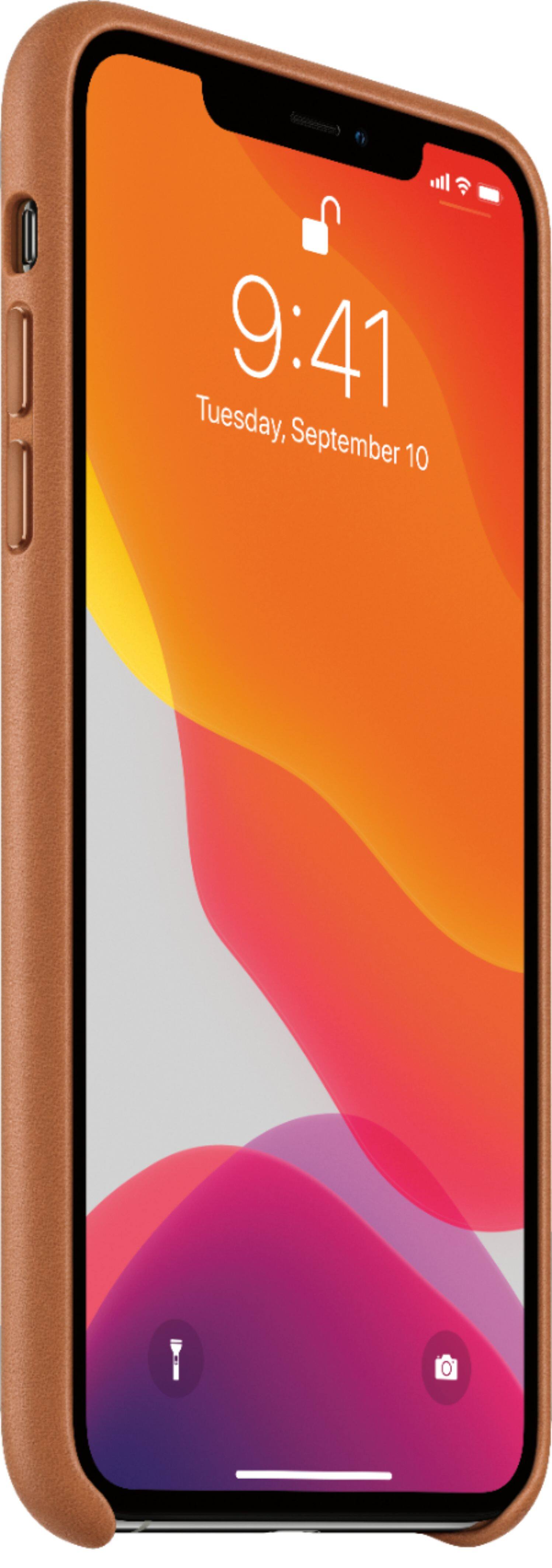 Alt View 11. Apple - iPhone 11 Pro Max Leather Case - Saddle Brown.