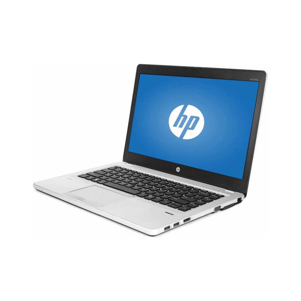 Left View: HP - EliteBook Folio 14" Refurbished Laptop - Intel Core i5 - 8GB Memory - 128GB Solid State Drive - Black