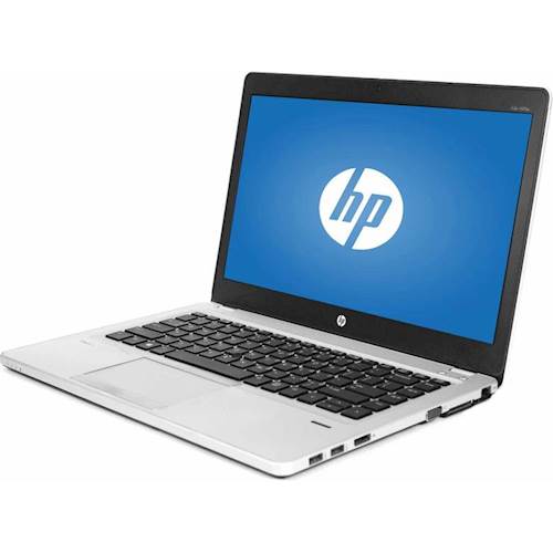 Left View: HP - EliteBook Folio 14" Refurbished Laptop - Intel Core i5 - 8GB Memory - 500GB Hard Drive - Black
