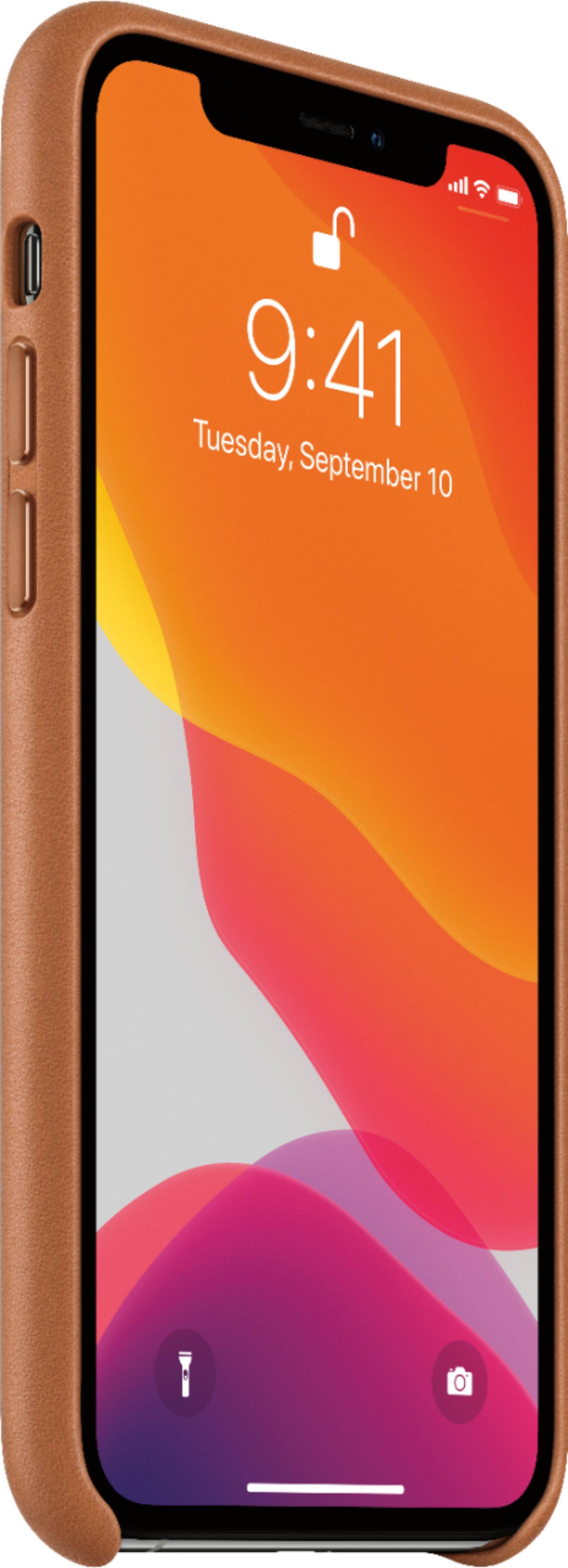 Alt View 12. Apple - iPhone 11 Pro Leather Case - Saddle Brown.