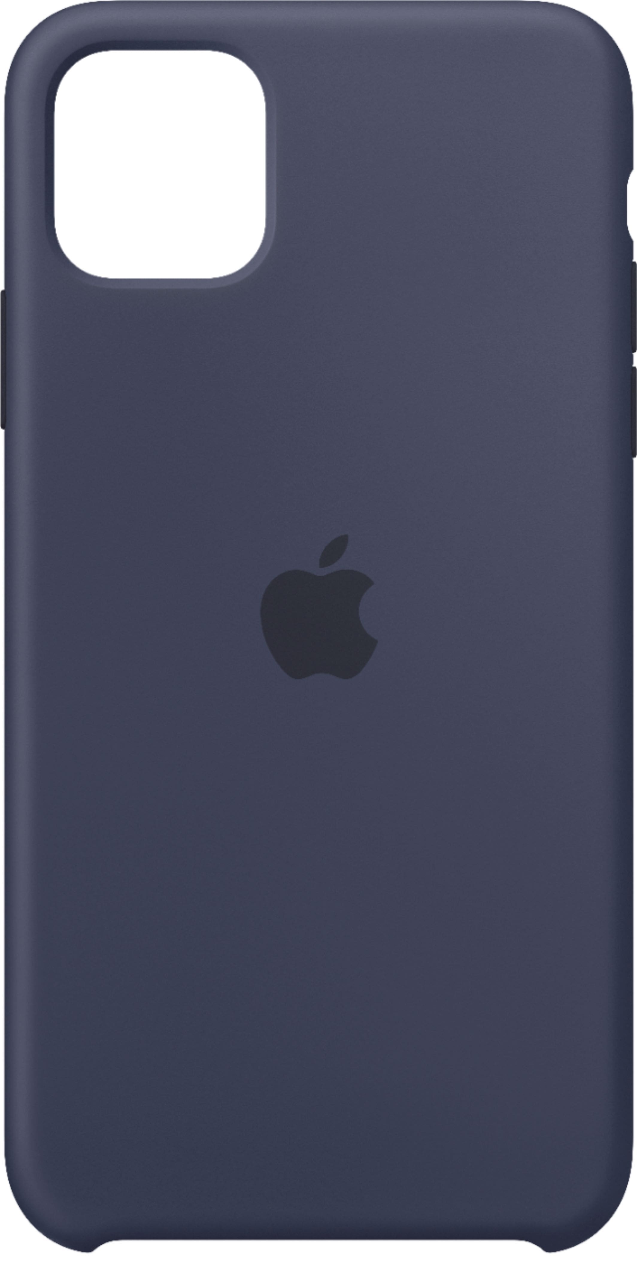 Front. Apple - iPhone 11 Pro Max Silicone Case - Midnight Blue.