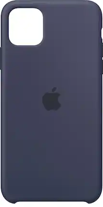 Front. Apple - iPhone 11 Pro Max Silicone Case - Midnight Blue.
