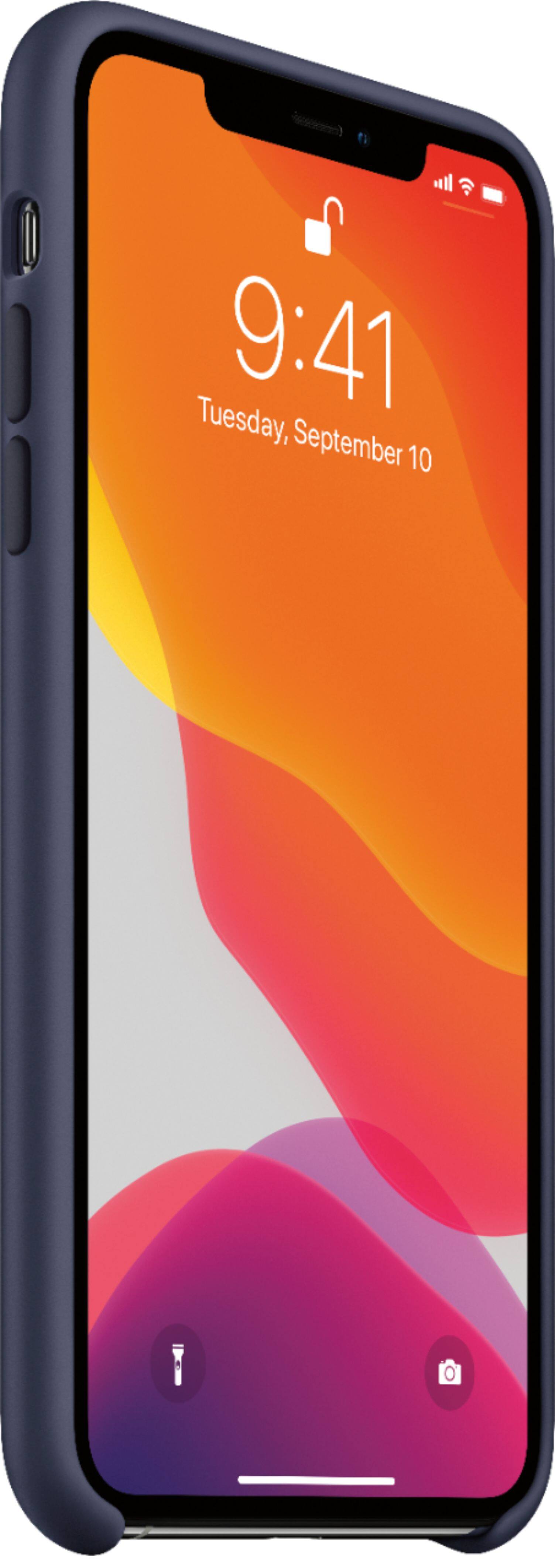 Alt View 12. Apple - iPhone 11 Pro Max Silicone Case - Midnight Blue.