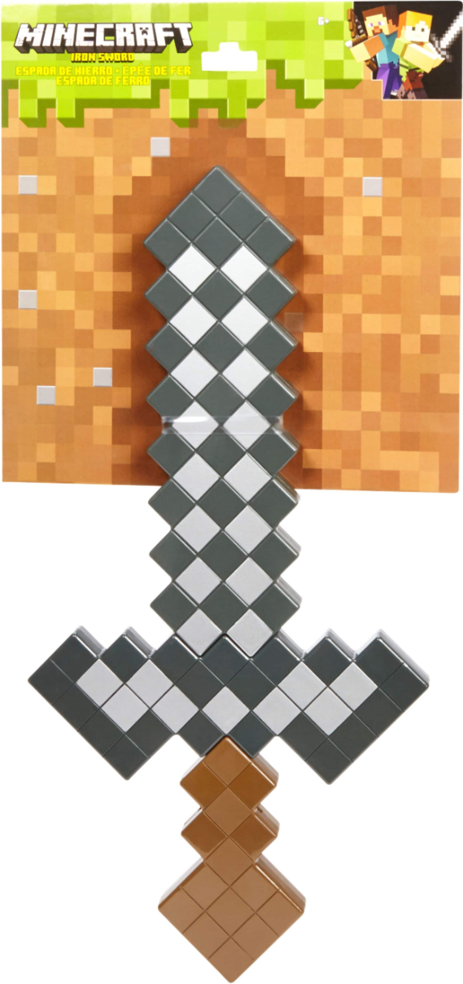 Minecraft Iron Sword, Life-Size Role-Play Toy & Costume Accessory Inspired  by the Video Game 