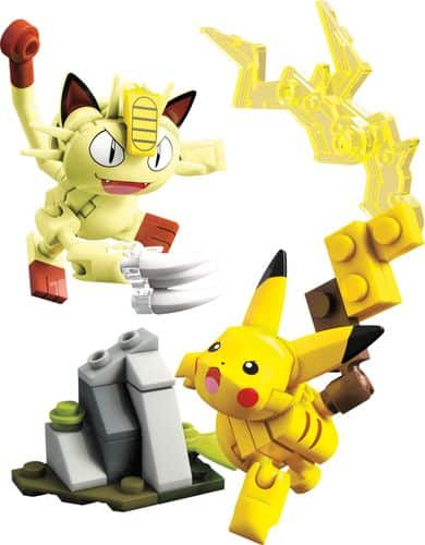  Mega Construx - Pokemon Pikachu &amp; Meowth Showdown Building Set - Multicolor