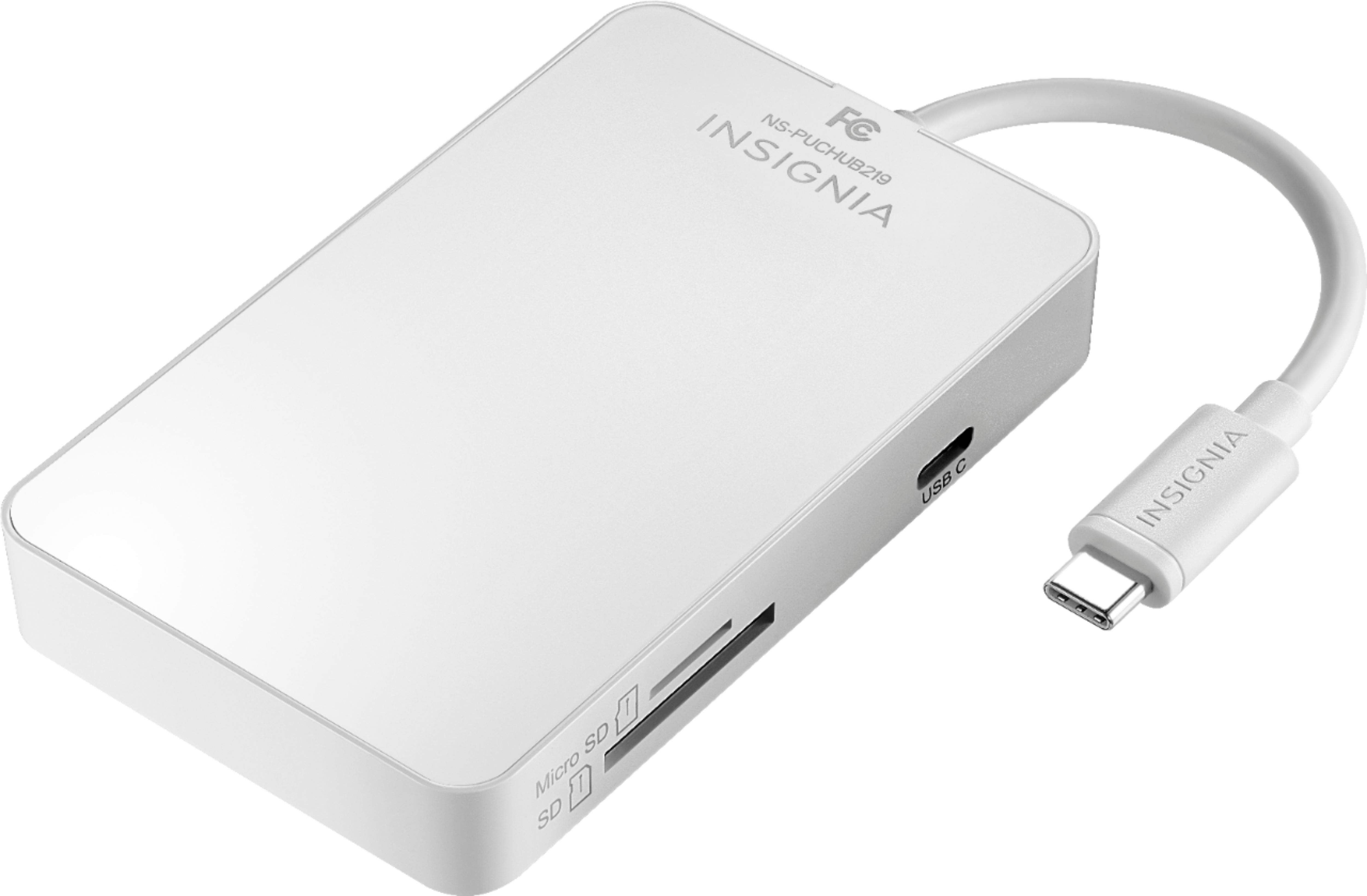 Insignia™ 7-Port Type-C Hub with Gigabit Ethernet Adapter White NS