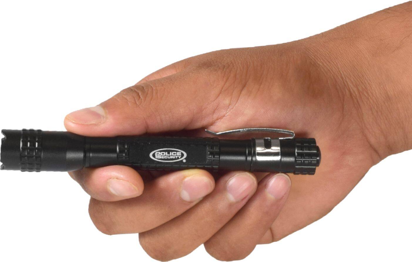 The text on the device reads "POLICE SECURITY."