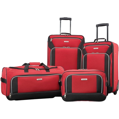 American Tourister - Fieldbrook XLT Luggage Set (4-Piece) - Black/Red was $119.99 now $84.99 (29.0% off)