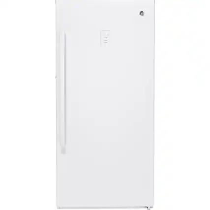 Front. GE - 14.1 Cu. Ft. Frost-Free Upright Freezer - White.