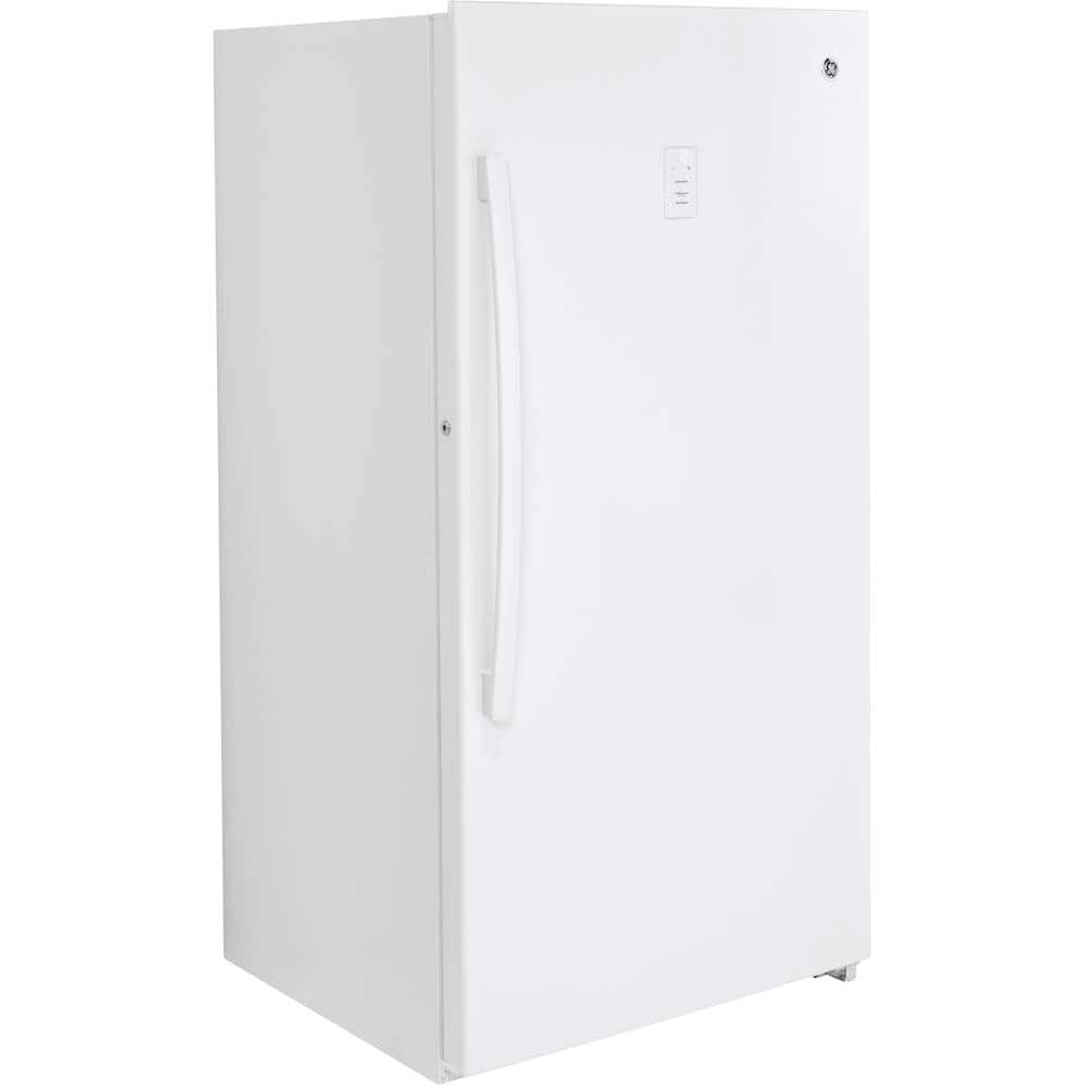 Angle. GE - 17.3 Cu. Ft. Frost-Free Upright Freezer - White.