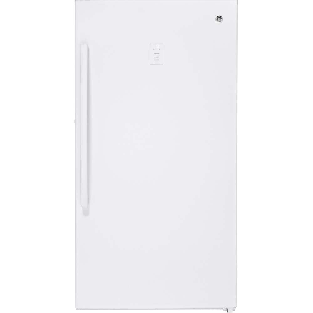 GE - 17.3 Cu. Ft. Frost-Free Upright Freezer - White - Front_Zoom