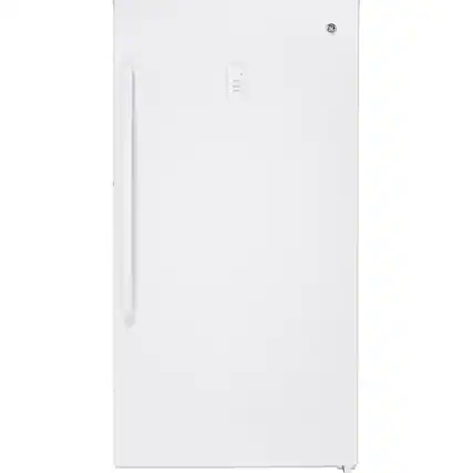 Front. GE - 17.3 Cu. Ft. Frost-Free Upright Freezer - White.