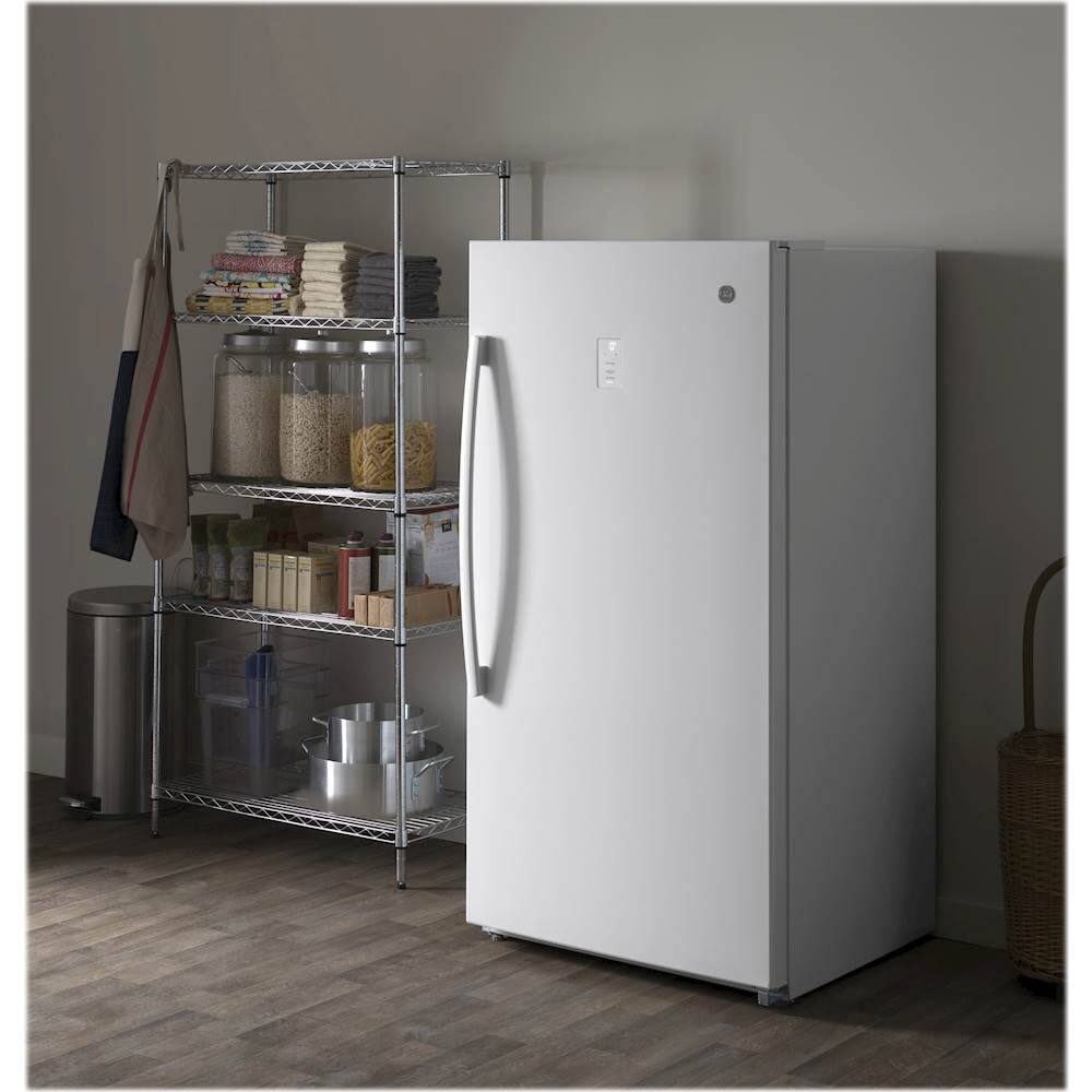 Alt View 13. GE - 17.3 Cu. Ft. Frost-Free Upright Freezer - White.