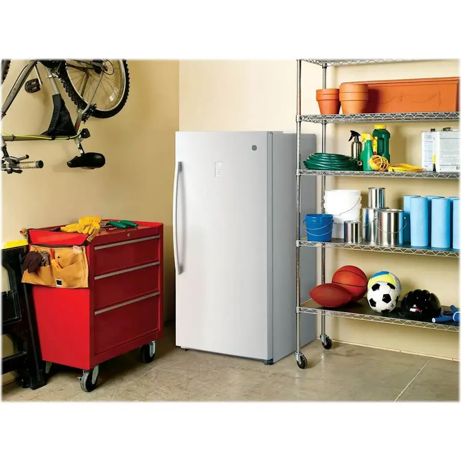 Alt View 15. GE - 17.3 Cu. Ft. Frost-Free Upright Freezer - White.
