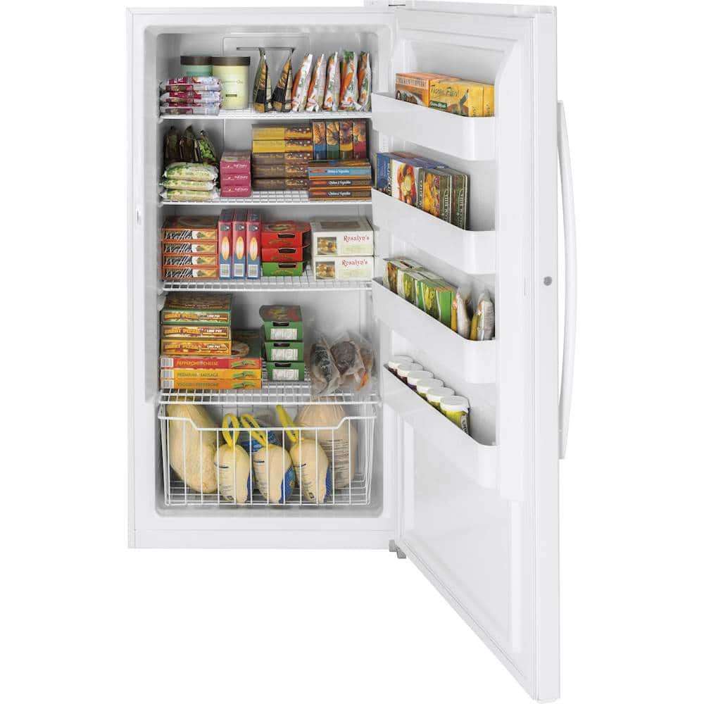 Alt View 1. GE - 17.3 Cu. Ft. Frost-Free Upright Freezer - White.