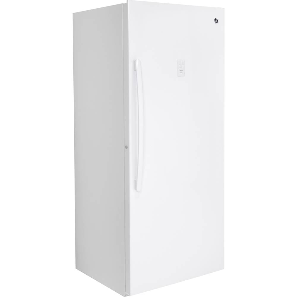 Angle View: GE - 21.3 Cu. Ft. Frost-Free Upright Freezer - White