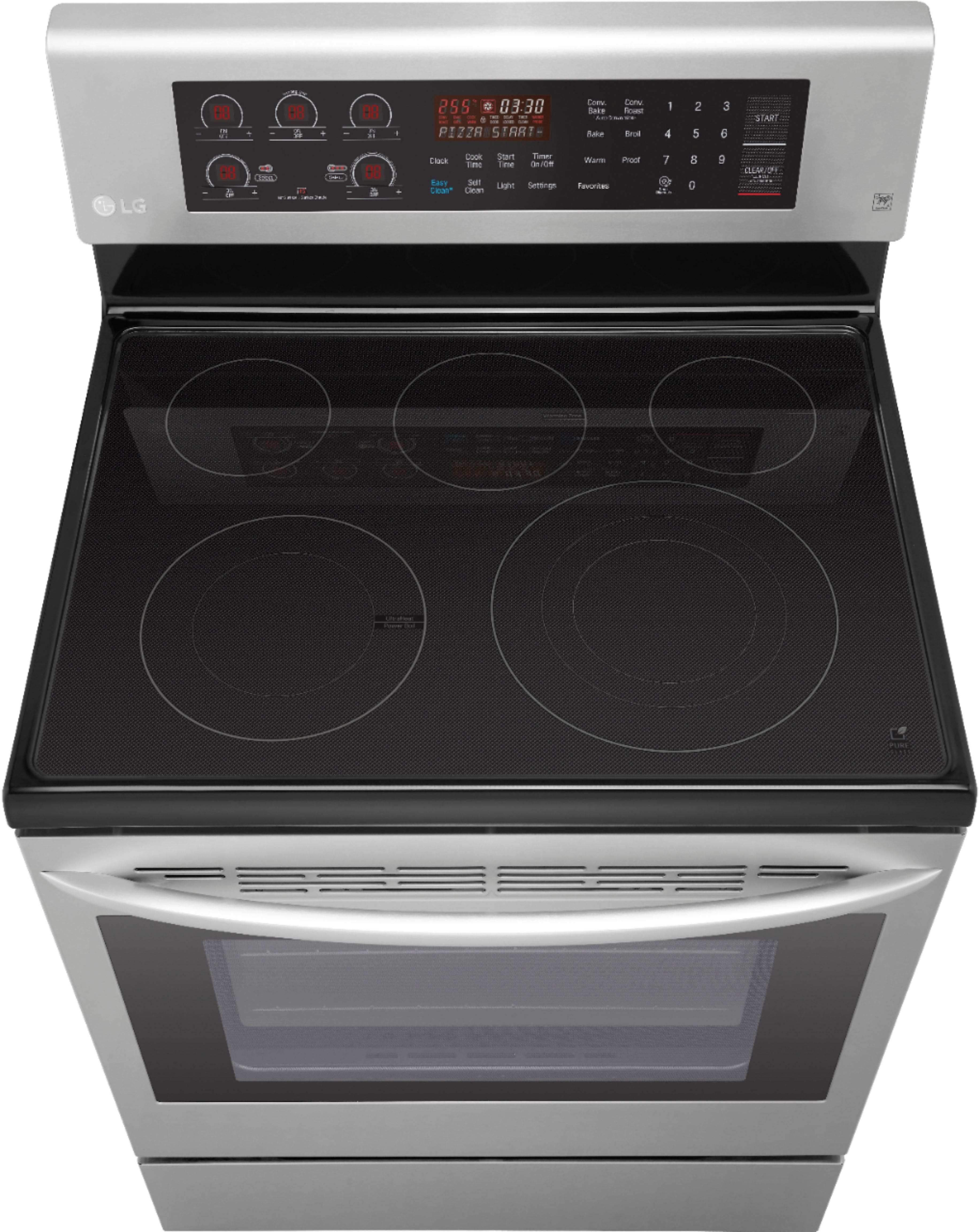 Alt View 14. LG - 6.3 Cu. Ft. Freestanding Electric True Convection Range with EasyClean and SmartDiagnosis - Stainless Steel.