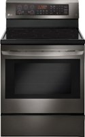 LG - 6.3 Cu. Ft. Self-Cleaning Freestanding Electric Convection Range with EasyClean - Black Stainless Steel - Front_Zoom