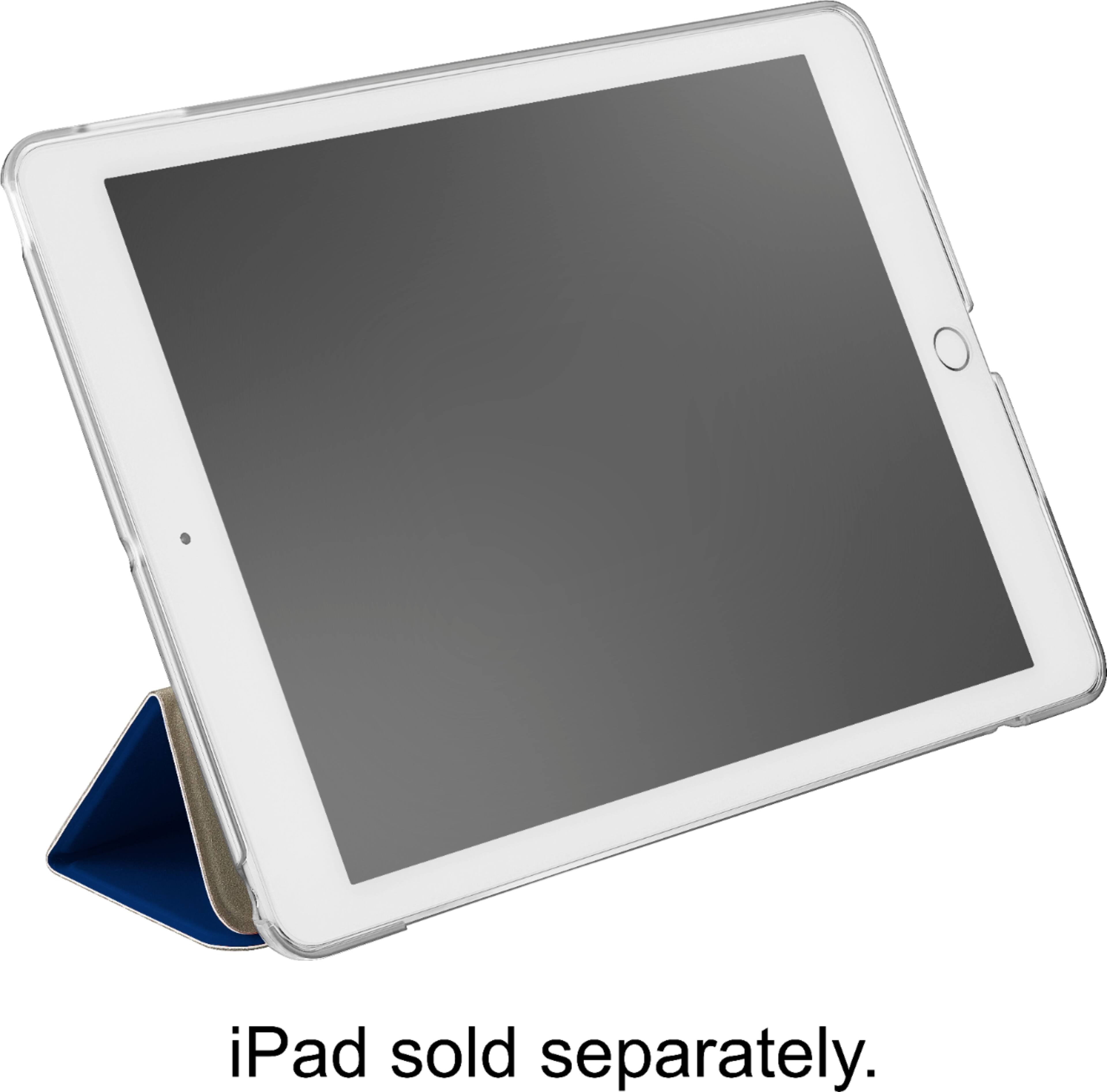 Angle. Dynex™ - Folio Case Protective Case for Apple® 9.7" iPad® 5th gen. and 6th gen. - Clear/Navy Blue.