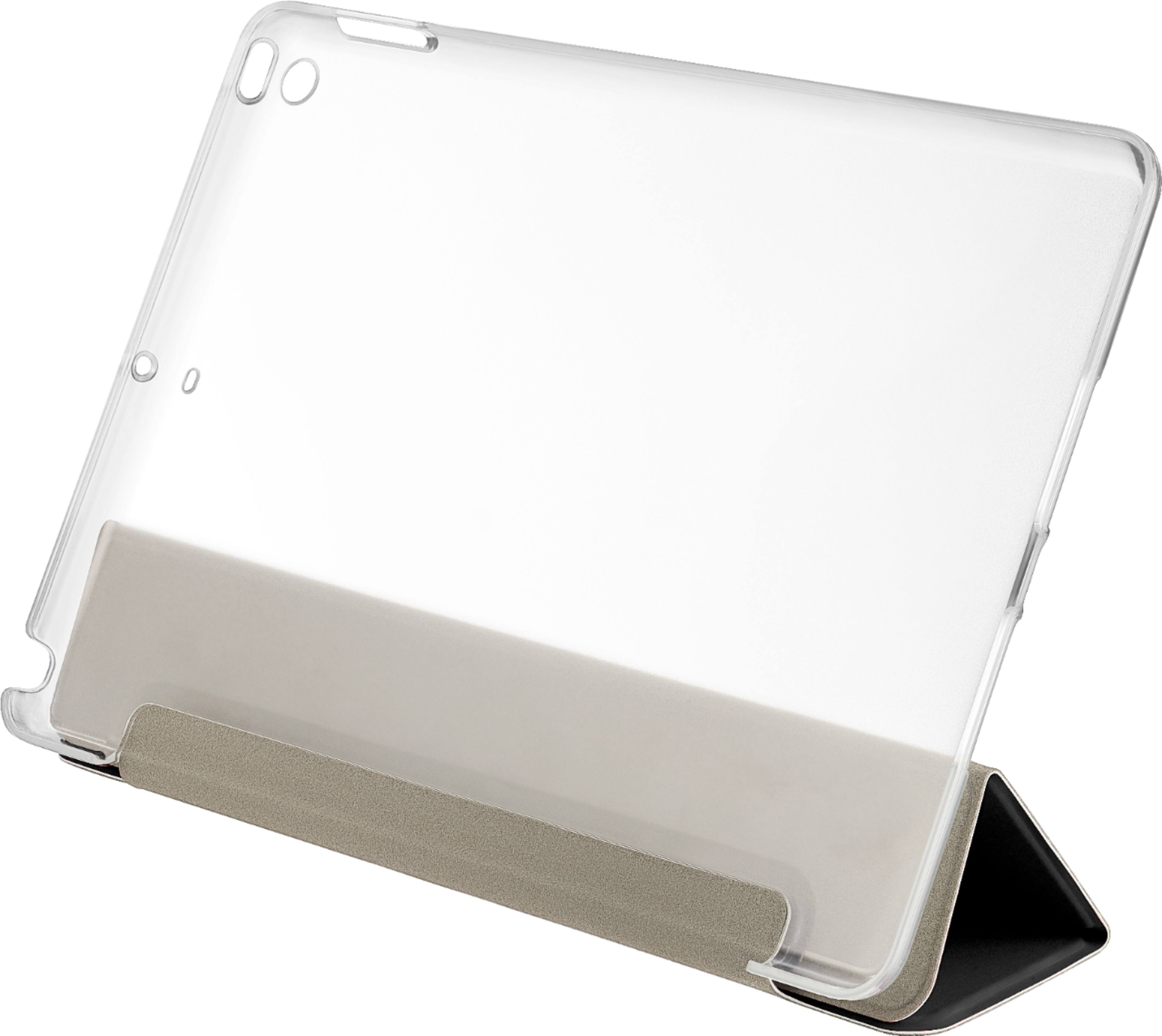 Left. Dynex™ - Folio Case Protective Case for Apple® 9.7" iPad® 5th gen. and 6th gen. - Black/Clear.