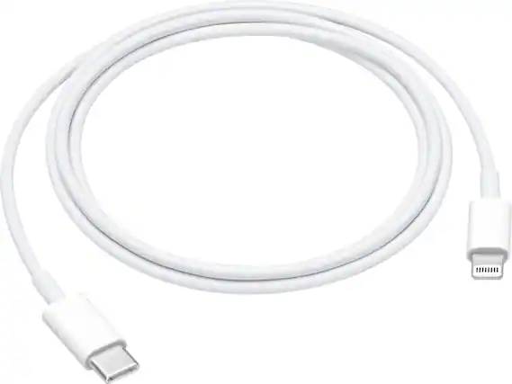 Front. Apple - 3.3' USB Type C-to-Lightning Charging Cable - White.