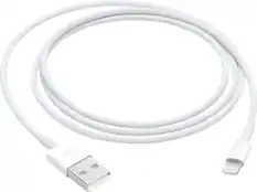 Front. Apple - 3.3' USB Type A-to-Lightning Charging Cable - White.