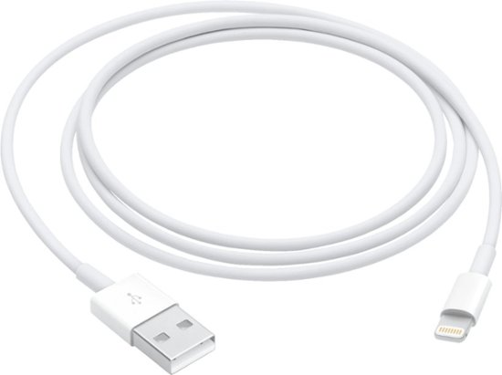 Front Zoom. Apple - 3.3' USB Type A-to-Lightning Charging Cable - White.