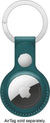 Apple - AirTag Leather Key Ring - Forest Green - Front_Zoom