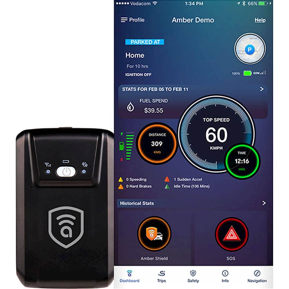 Alt View 11. Amber Connect - Wireless GPS Vehicle Tracker - Black.