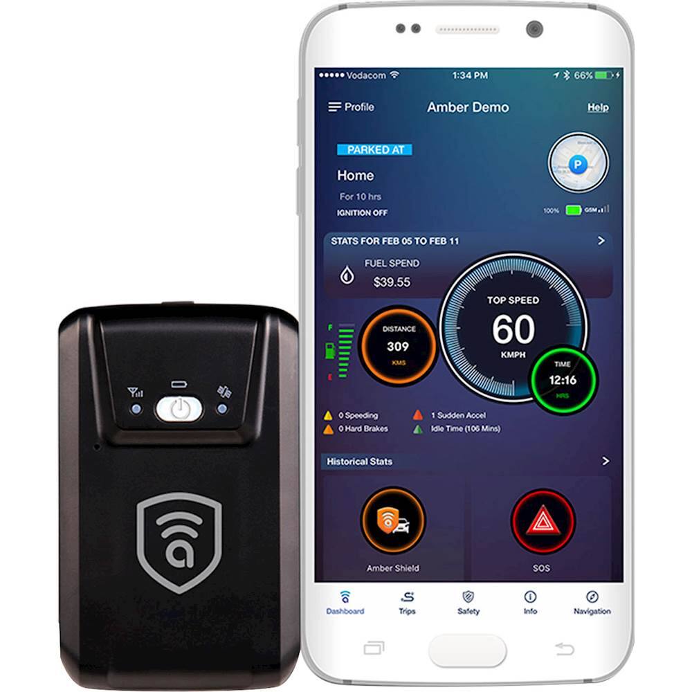 Alt View 14. Amber Connect - Wireless GPS Vehicle Tracker - Black.