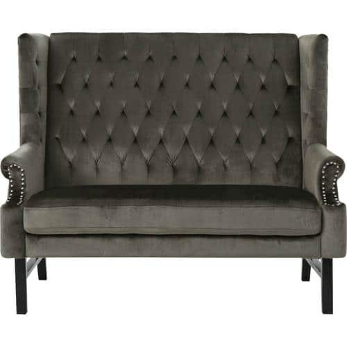 Noble House - Kensett Tufted Wingback Loveseat - Gray