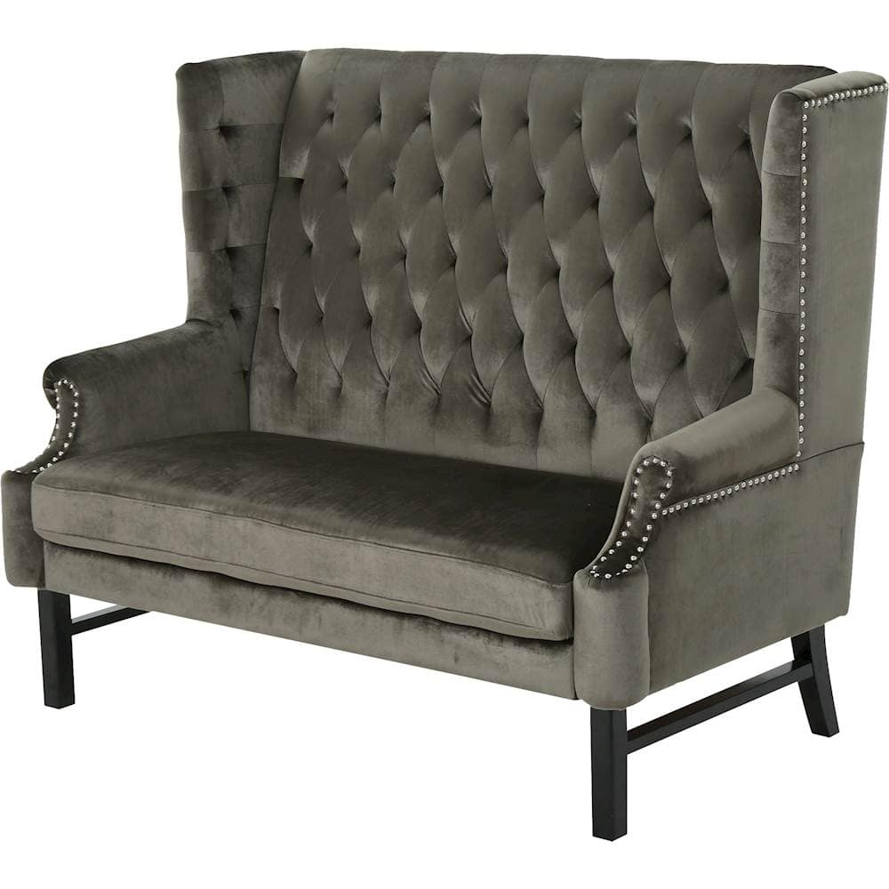 Left View: Noble House - Kensett Tufted Wingback Loveseat - Gray