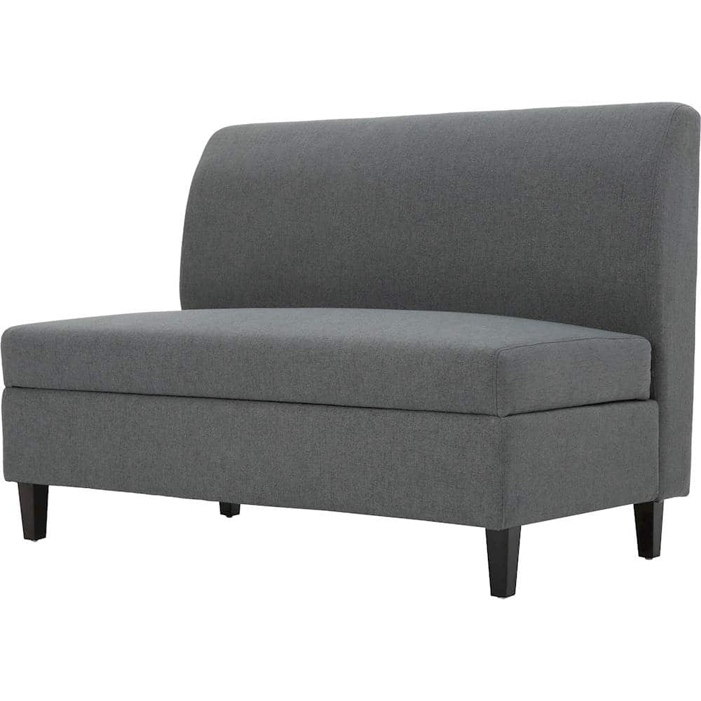 Left View: Noble House - Lakeland Storage Loveseat - Charcoal