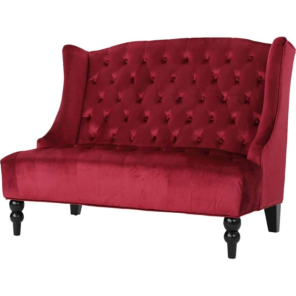 Left View: Noble House - Holbrook Tufted Loveseat - Wine