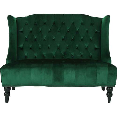 Noble House - Prescott Tufted Wingback Loveseat - Emerald