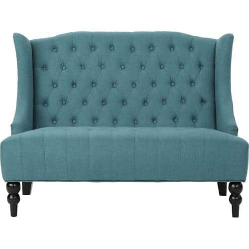 Noble House - Holbrook Tufted Loveseat - Dark Teal