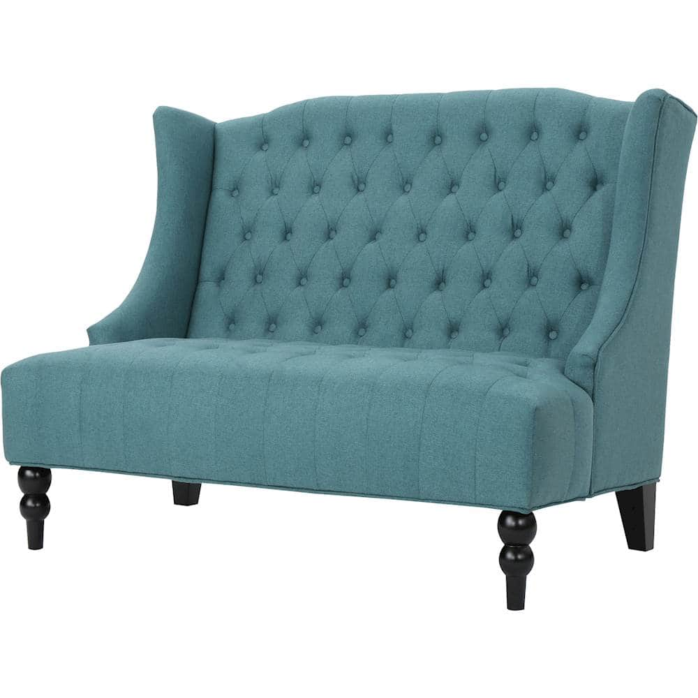 Left View: Noble House - Holbrook Tufted Loveseat - Dark Teal