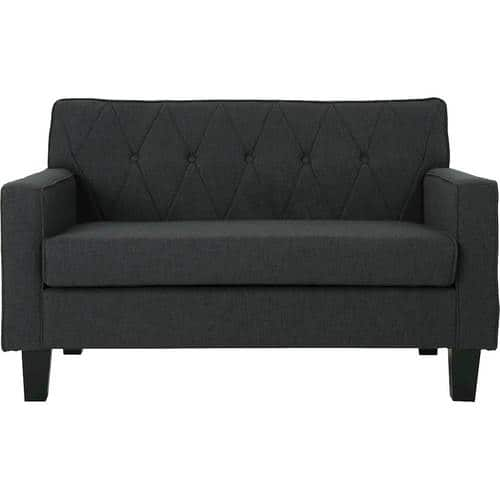 Noble House - Atmore Button Stitch Loveseat - Dark Gray