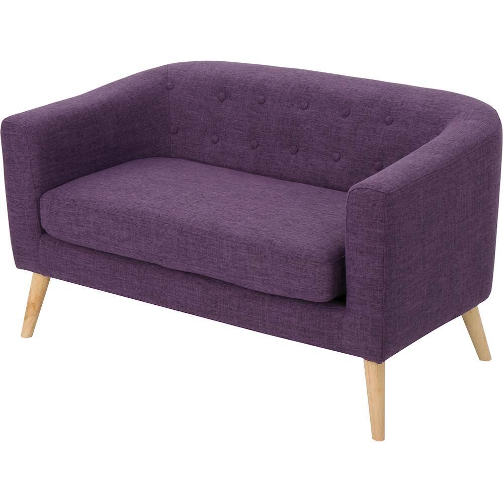 Left View: Noble House - Hickory Loveseat - Muted Purple