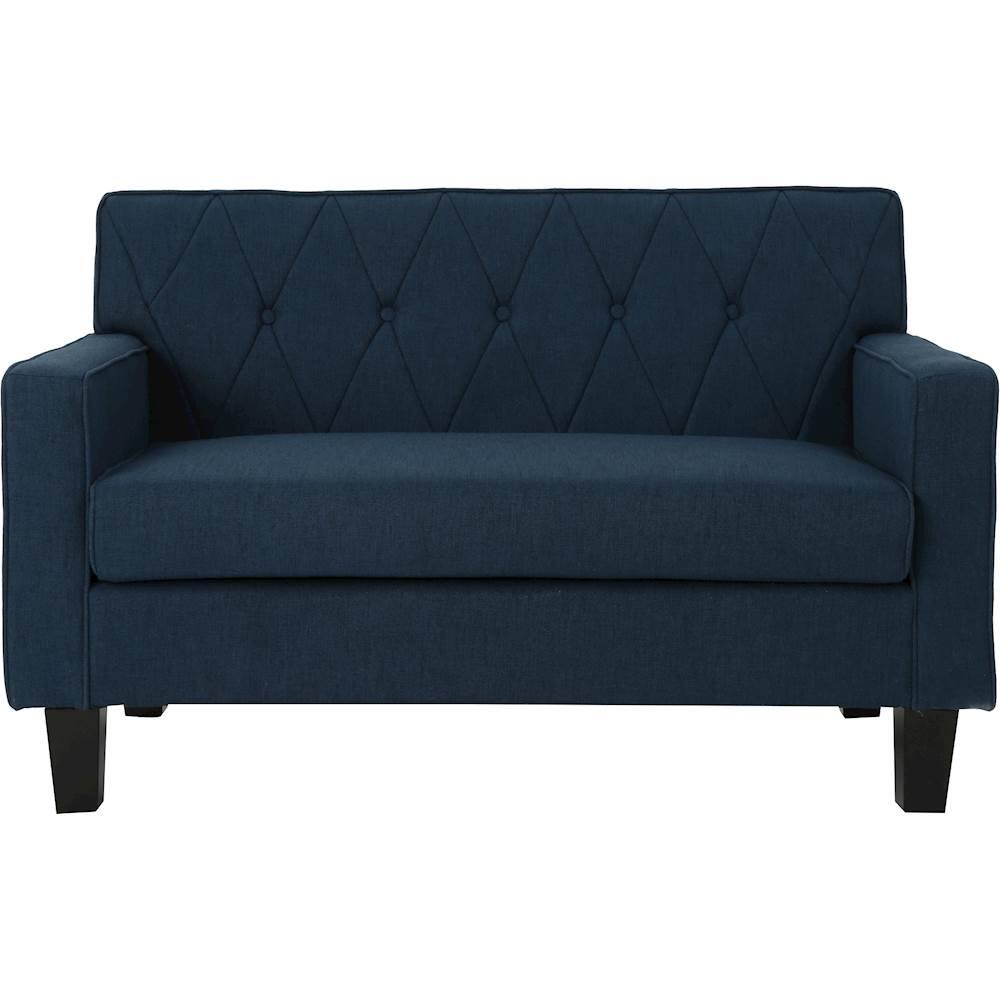 Best Buy Noble House Atmore Button Stitch Loveseat Navy 303951