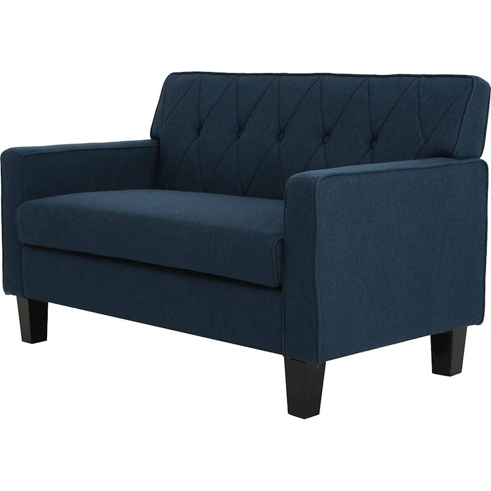 Left View: Noble House - Atmore Button Stitch Loveseat - Navy