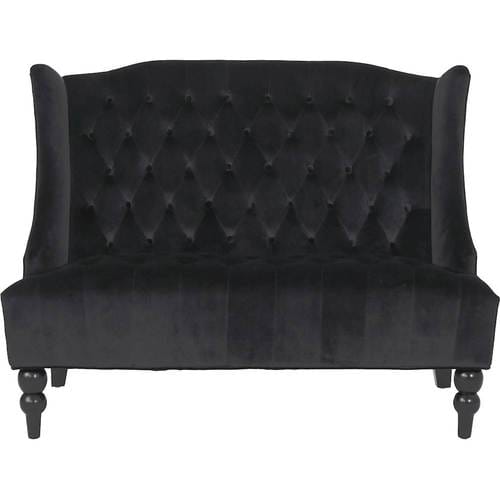 Noble House - Prescott Tufted Wingback Loveseat - Black