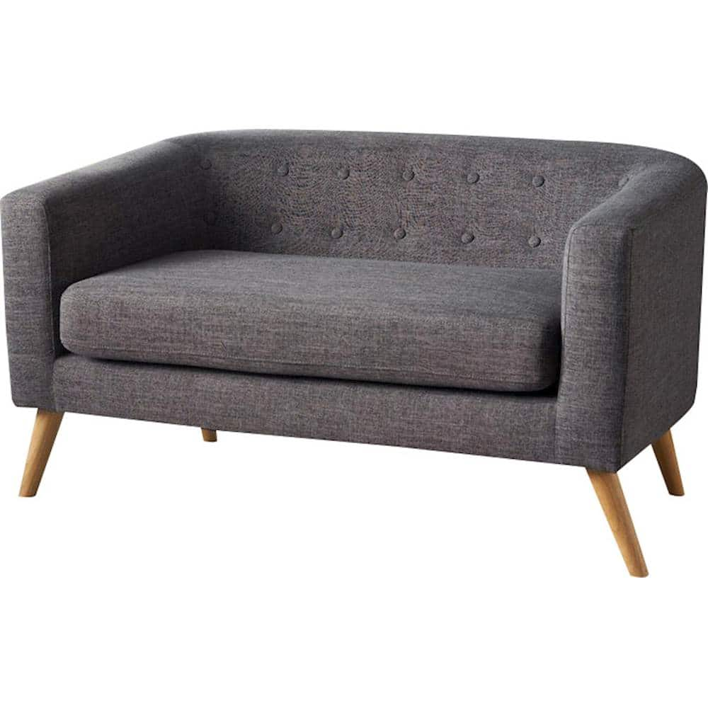 Left View: Noble House - Hickory Loveseat - Gray