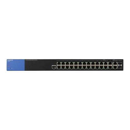 Front. Linksys - Business 28-Port Gigabit PoE+ Switch.