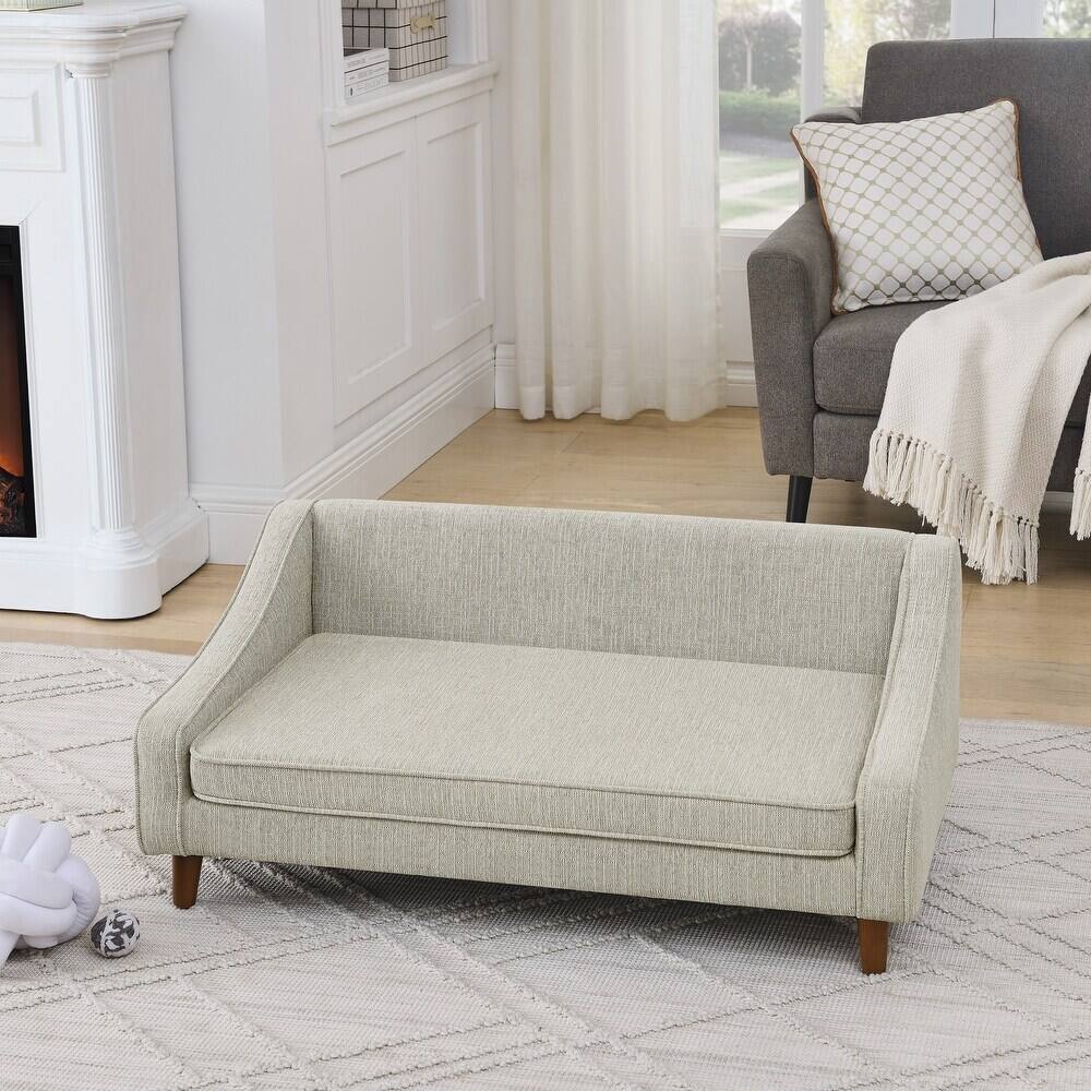 Alt View 1. Ficcuss Pets - Beige Durable Elevated Dog Sofa Bed - Beige.